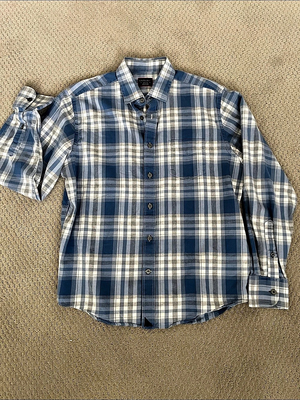 UNTUCKit Men's Plaid Cotton Shirt Size Medium Like New